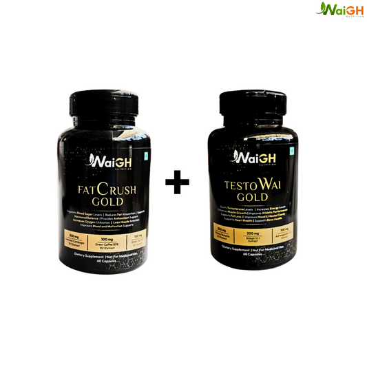 Fatcrush gold+ Testowai Gold| WaiGH Nutrition Fat Burner for Weight Loss for Women and Men | Testa Booster Ayurvedic Herbs for Daily Strength